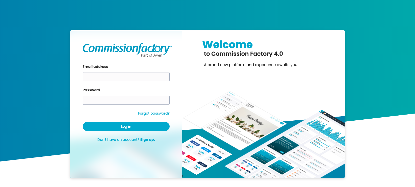 How to log into your Commission Factory Affiliate account